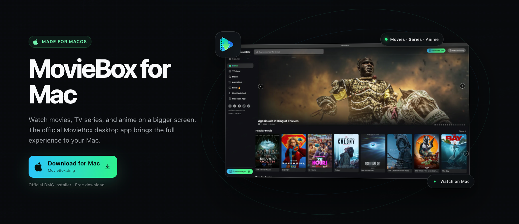 Download MovieBox for Mac